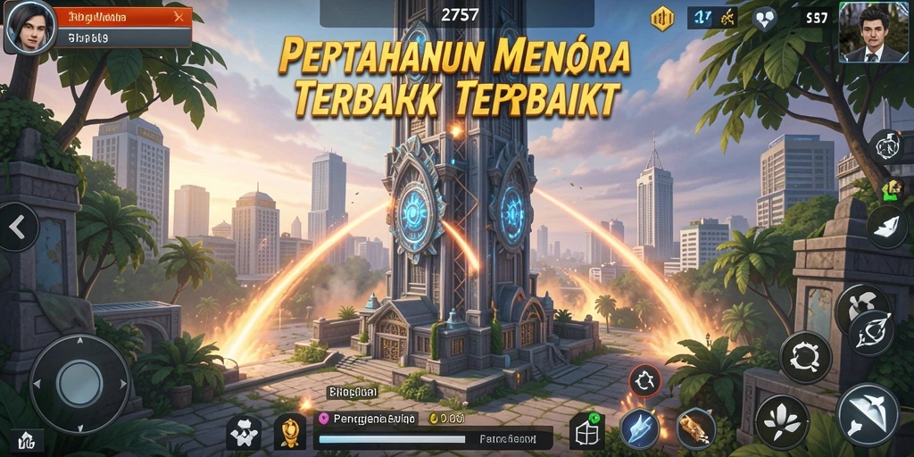 Gameplay mendebarkan di Tower Defense 2757 dengan strategi menara.