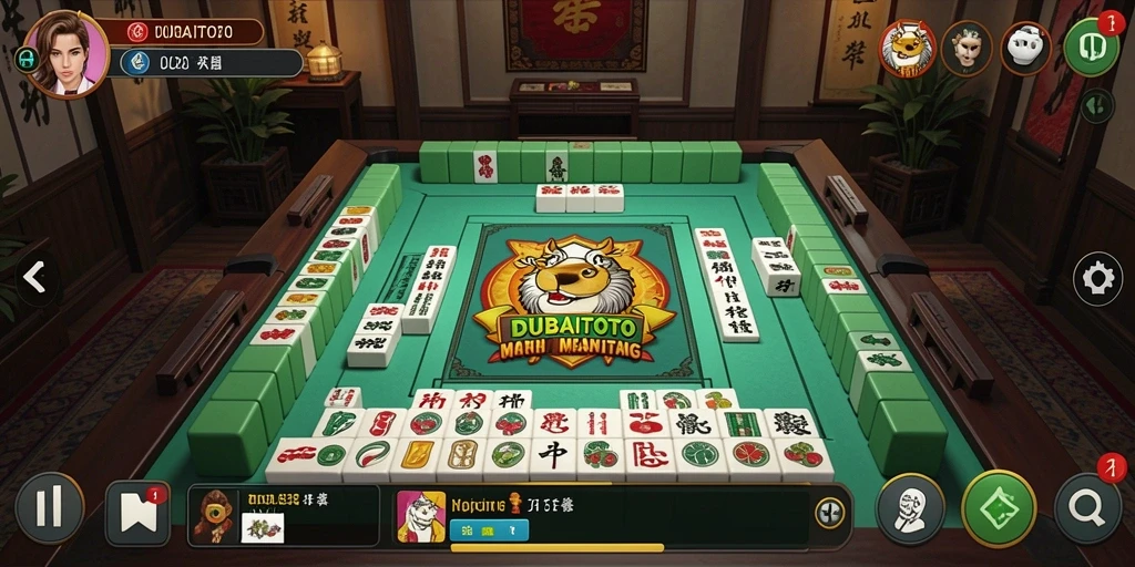 Screenshot gameplay DUBAITOTO yang menampilkan suasana seru permainan Mahjong.
