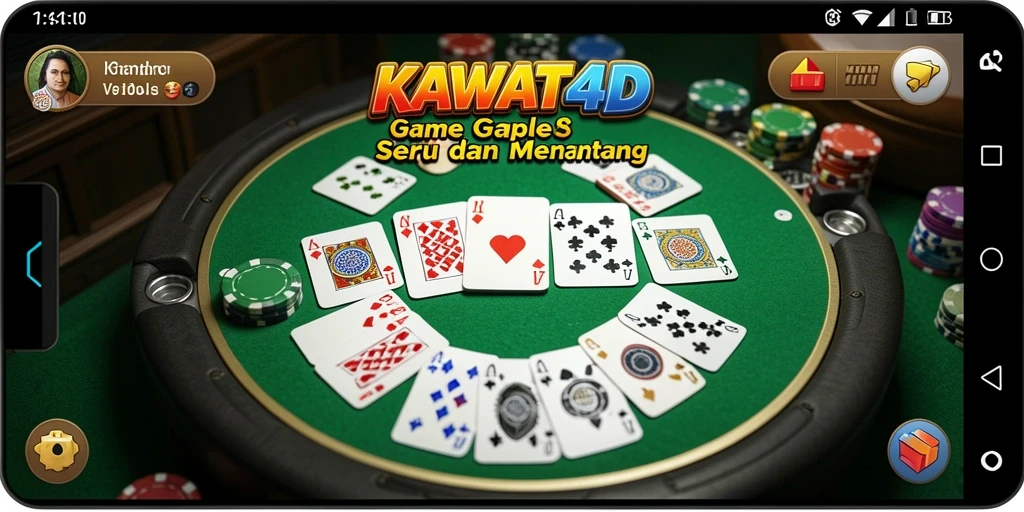 Screenshot gameplay KAWAT4D yang menampilkan keseruan bermain Gaple.
