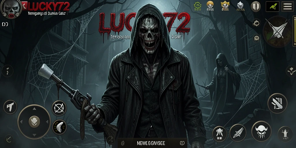 Screenshot menampilkan gameplay menegangkan dalam suasana gelap dan menyeramkan.