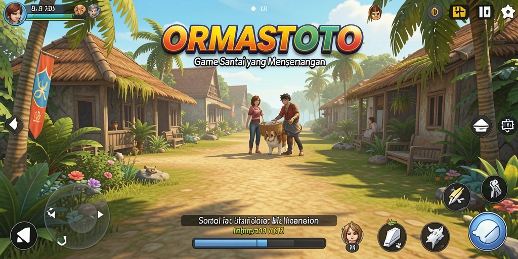 Screenshot gameplay ORMASTOTO yang menampilkan momen santai dan interaktif.